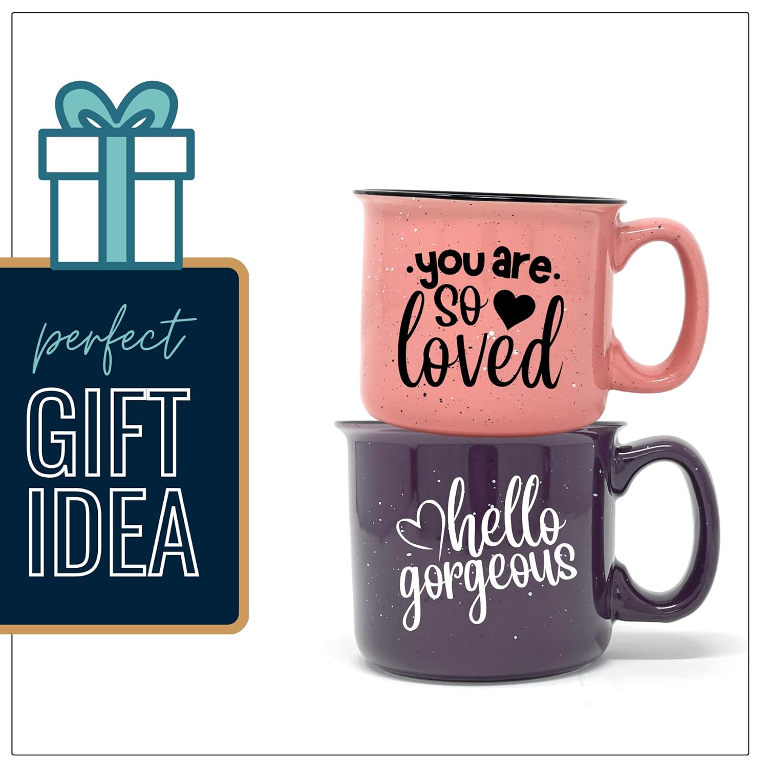Hello Gorgeous – Cute Coffee Mug for Women- White 14 oz Large Coffee Cup – Novelty Mug, Perfect Gift for Women, Mom, Coworker, Boss, Wife, Friend
