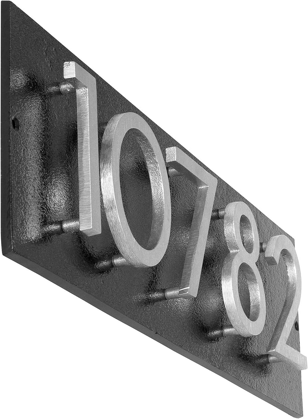 Placa de dirección horizontal de 3 pulgadas flotante con números de casa, aluminio, fácil de instalar, horizontal, 5 dígitos
