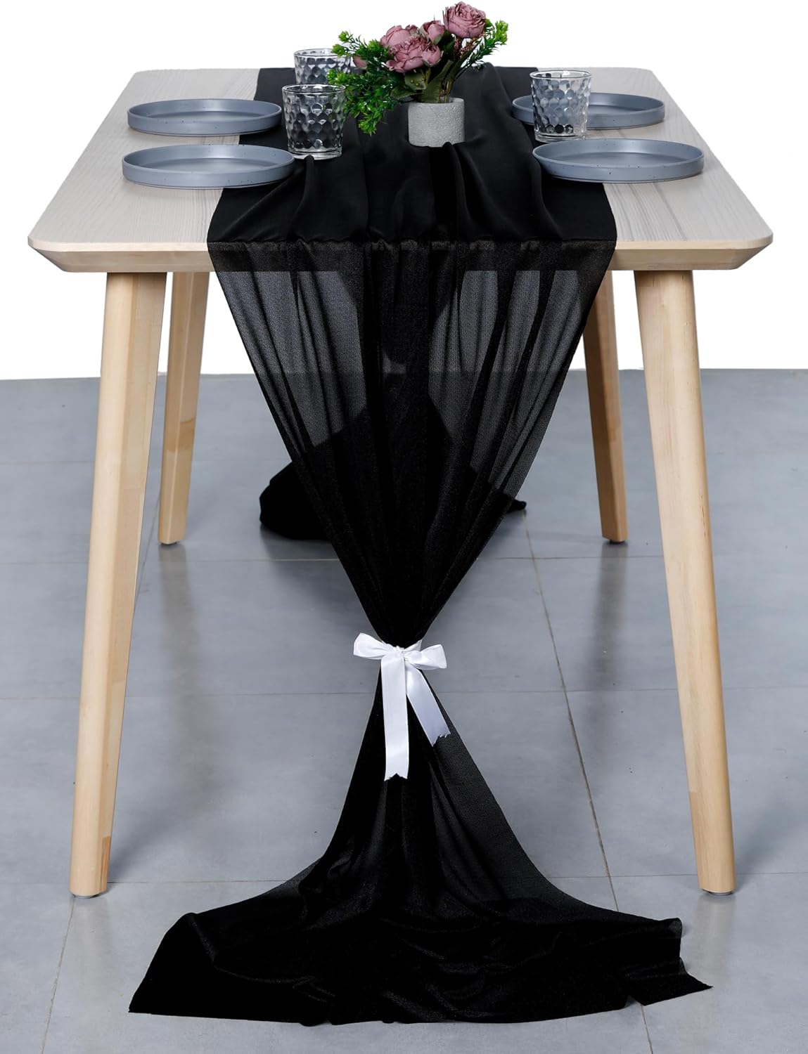 MDS – Paquete de 1 camino de mesa de gasa de 10 pies de 29 x 120 pulgadas, camino de mesa traslúcido para bodas, fiestas de cumpleaños, decoración