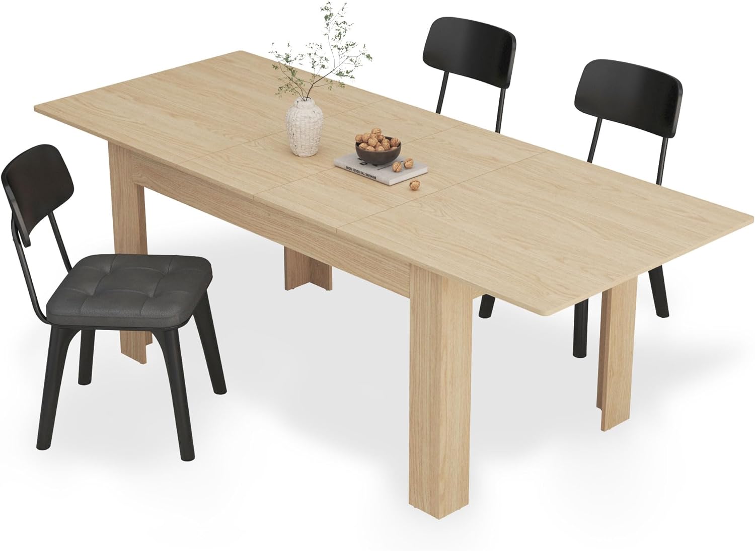 Mesa de comedor extensible para 6 a 10 personas, mesa de comedor de madera, moderna mesa extensible para reuniones, reuniones para cocinas pequeñas,