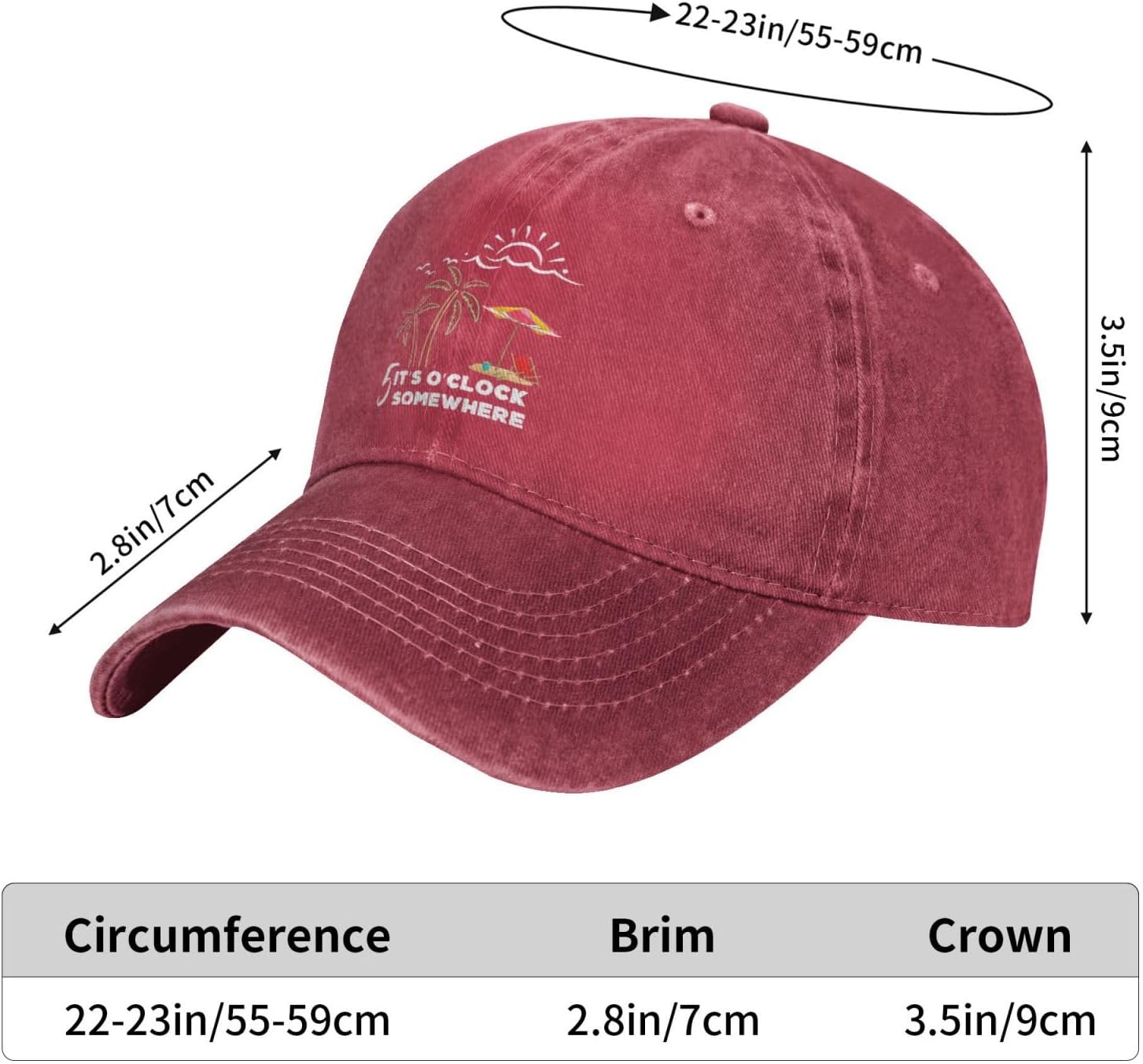 5 Oclock Somewhere Hat It is 5 Oclock Somewhere Hat Men Baseball Hat with Design Hats