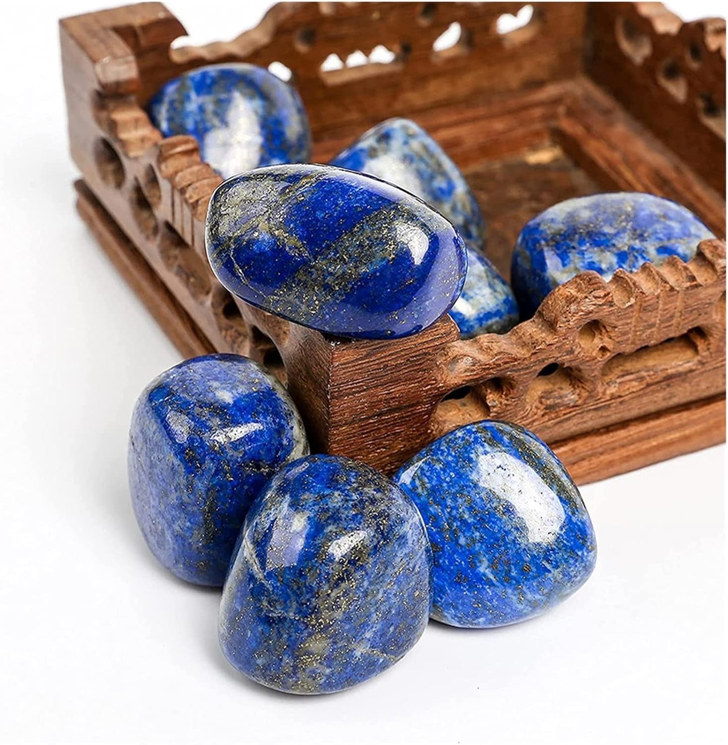 Feng Shui Decorar Piedras Pulidas de Lapislázuli Natural Para Wicca Reiki Cristales Ornamento Piedra Pulida 0.787-1.181 in Natural Rough Jewelry