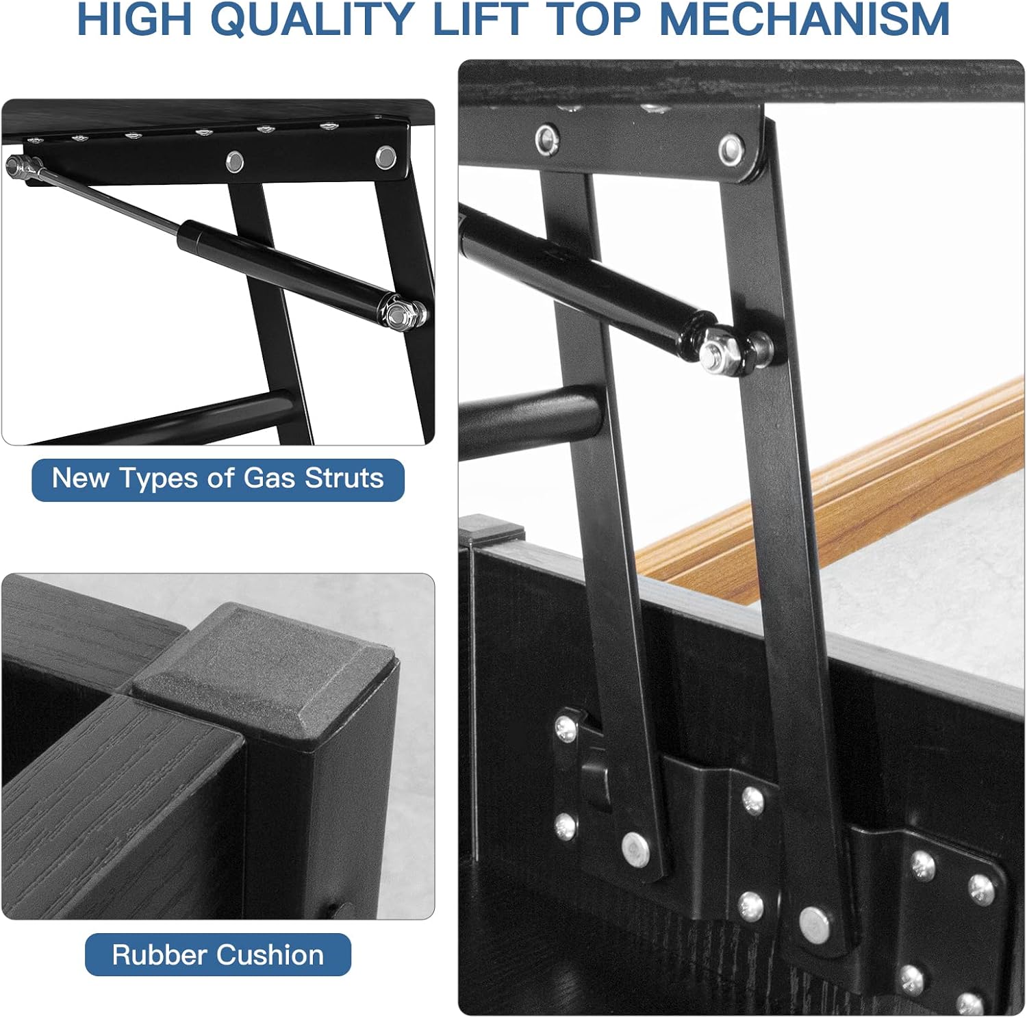 Vibe & Dine Mesa de centro elevable con compartimento oculto y estante de almacenamiento, mesa central de madera para sala de estar, oficina, sala