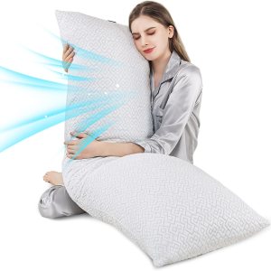Almohada corporal para adultos, almohada larga para cama, almohadas de cuerpo completo para dormir, 20 x 54 pulgadas, espuma viscoelástica triturada Almohada corporal para adultos, almohada larga para cama, almohadas de cuerpo completo para dormir, 20 x 54 pulgadas, espuma viscoelástica triturada
