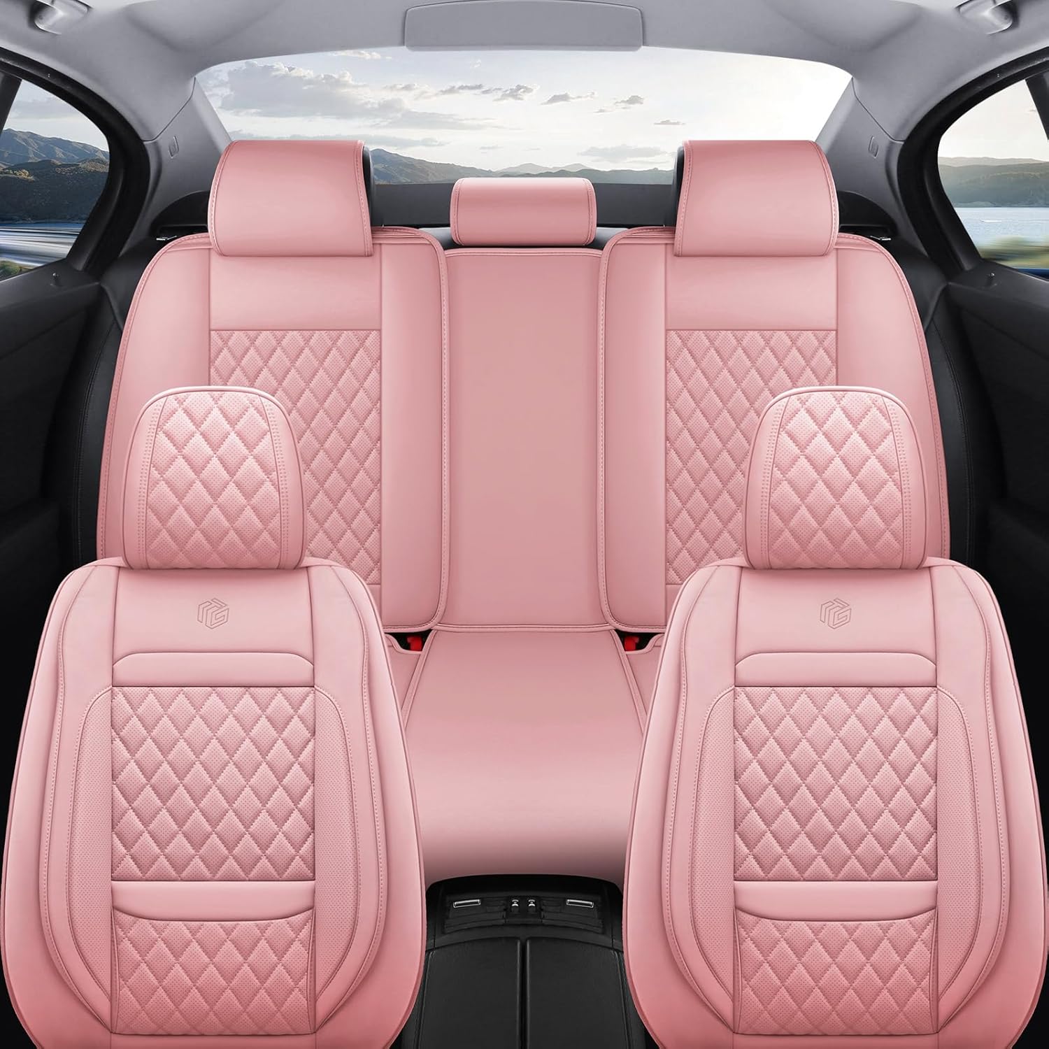 Juego completo de fundas de asiento de automóvil, fundas universales de cuero para asiento de automóvil, funda de cojín de cuero impermeable para