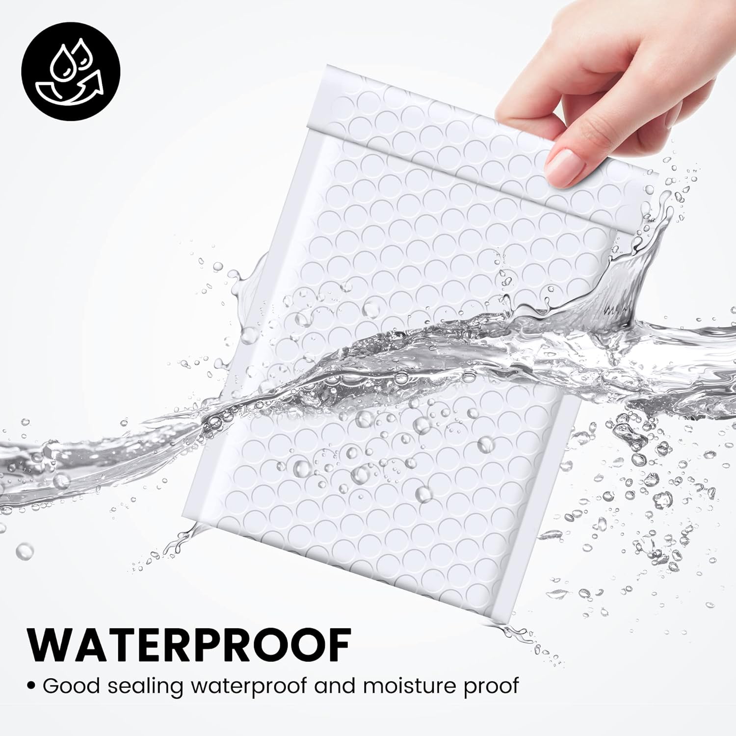Fuxury Paquete de 100 sobres de burbujas pequeños de 4 x 8 pulgadas, sobres de burbujas de color blanco, opacos, acolchados para regalos, sobres de