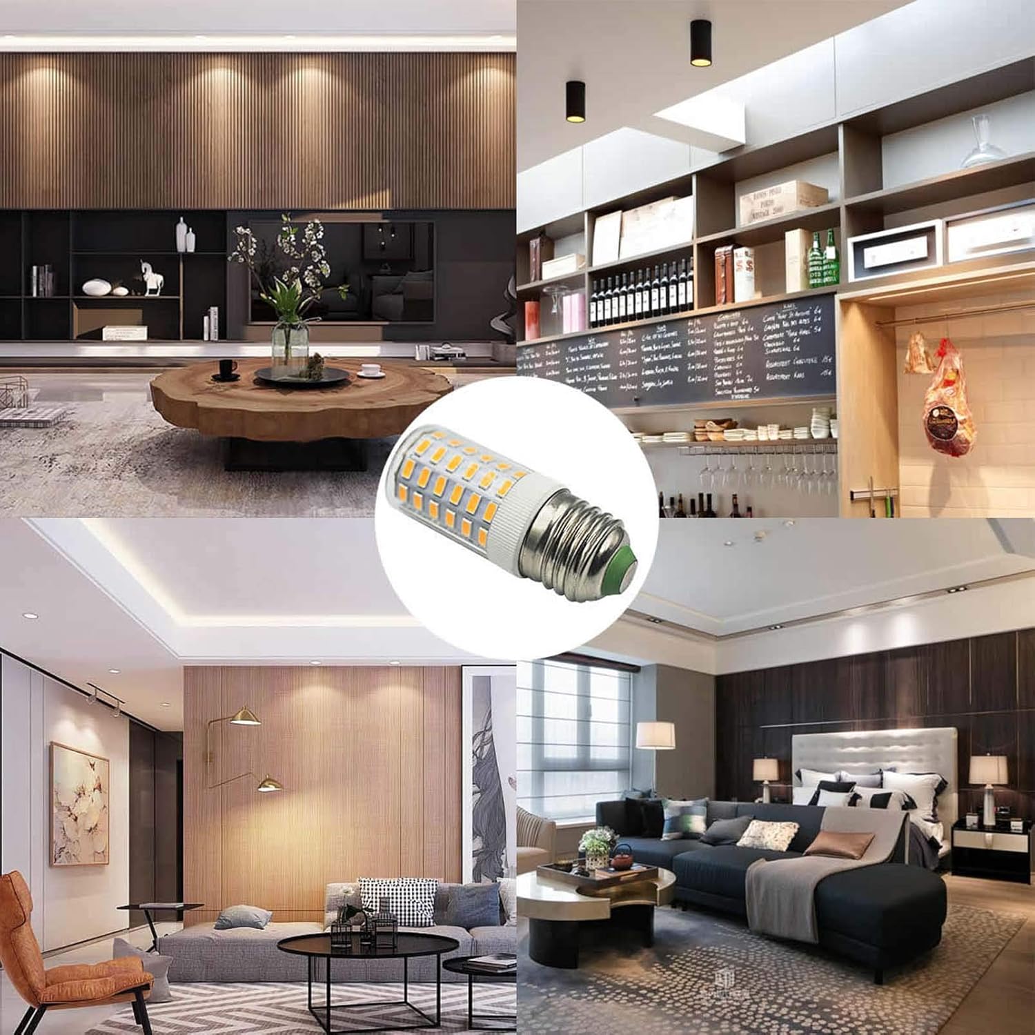 Bombilla LED para refrigerador CA 100-265V 7W E26 100W Luz equivalente halógena blanco cálido 3000K 1000 lúmenes, base de tornillo medio, cocina,