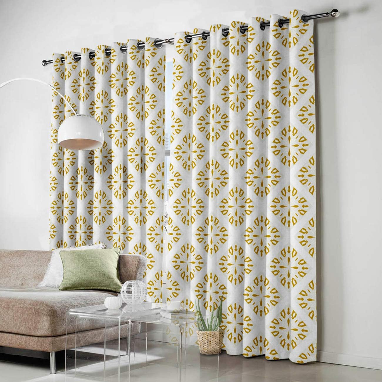 FortuneHouse Blackout Curtains Thermal Insulated Modern Solid Pattern Metal Grommet Elegant Room Drapes Window Curtain for Bedroom Living Room 40×63