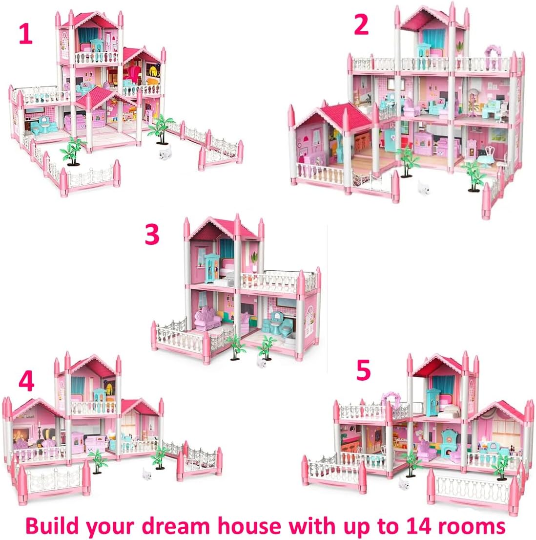 Casa Grande de Muñecas para Niñas – Casa Grande de Muñecas para Niñas – Casa Grande de Muñecas para Niñas – Increíble casa de muñecas con 14