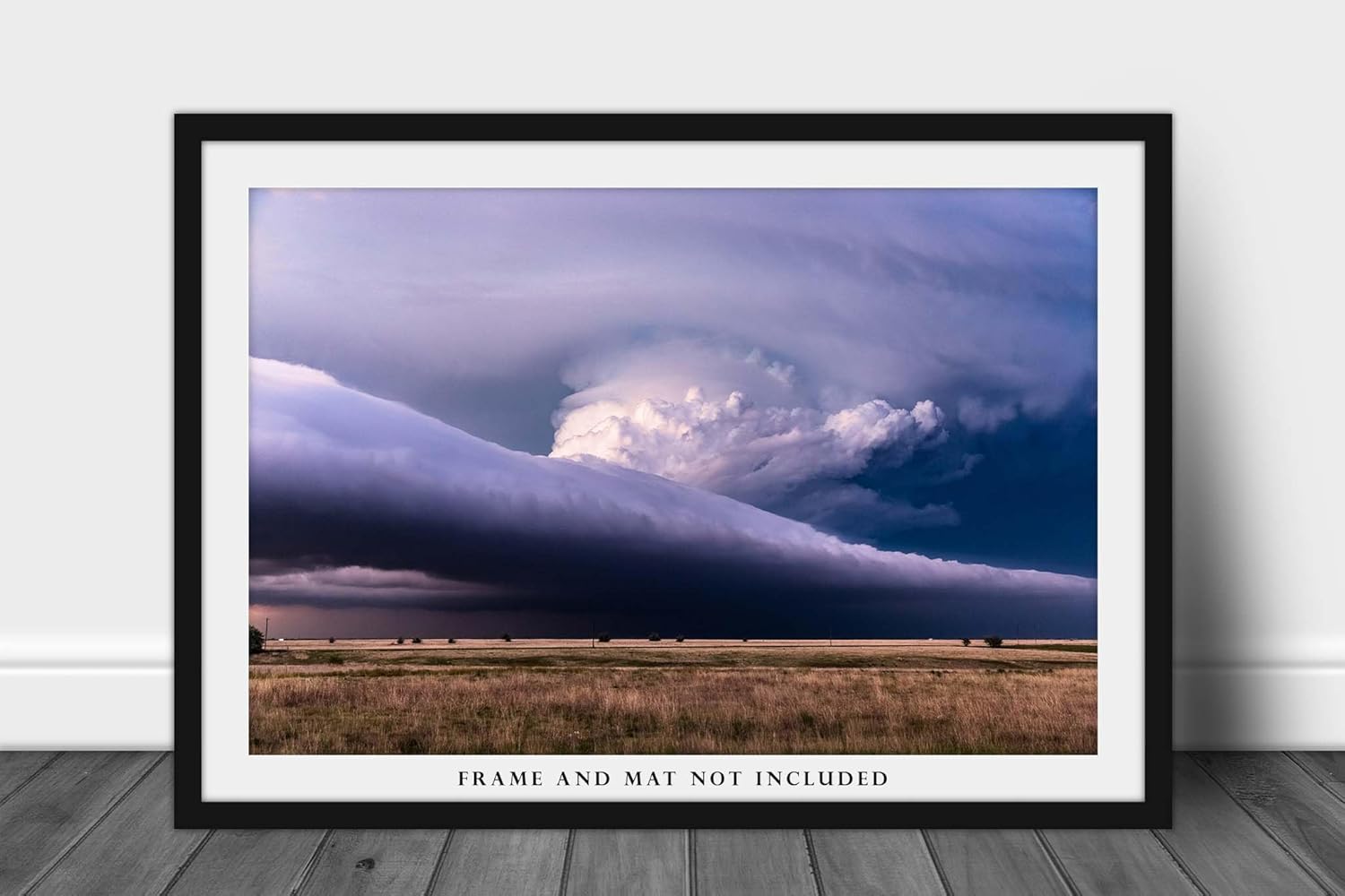 Storm Photography Print (Not Framed) Picture of Supercell Thunderstorm Spanning Horizon on Spring Day in Texas Weather Wall Art Nature Decor (8″ x