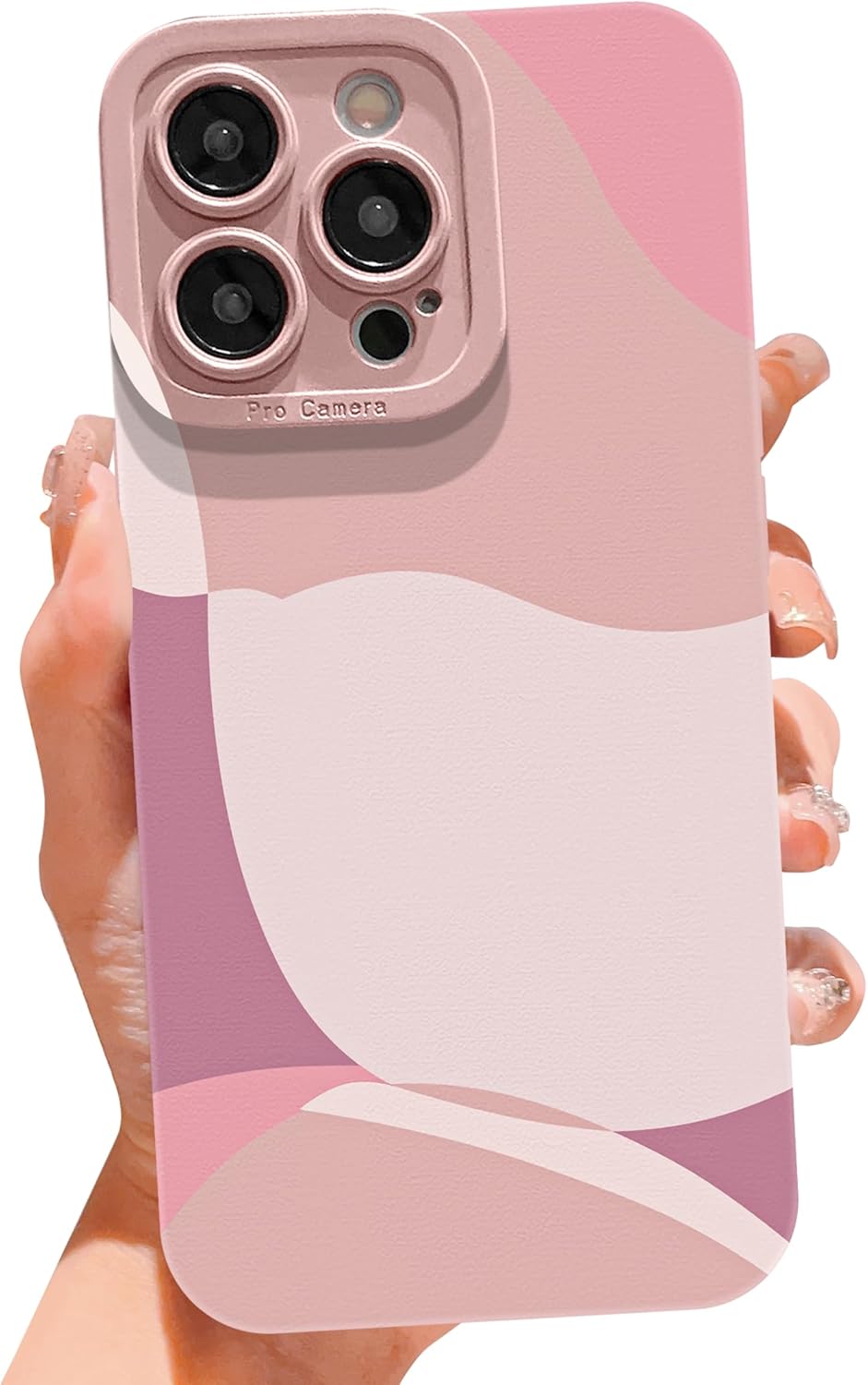 YKCZL Funda compatible con iPhone 15 Pro de 6.1 pulgadas, bonito patrón de corazón pintado con diseño de corazón, protector completo de lente de