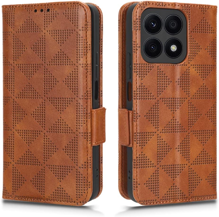 Case for Honor X8a CRT-LX1 CRT-LX2 CRT-LX3 – Funda de piel con función atril y tapa para Honor X8a, color marrón
