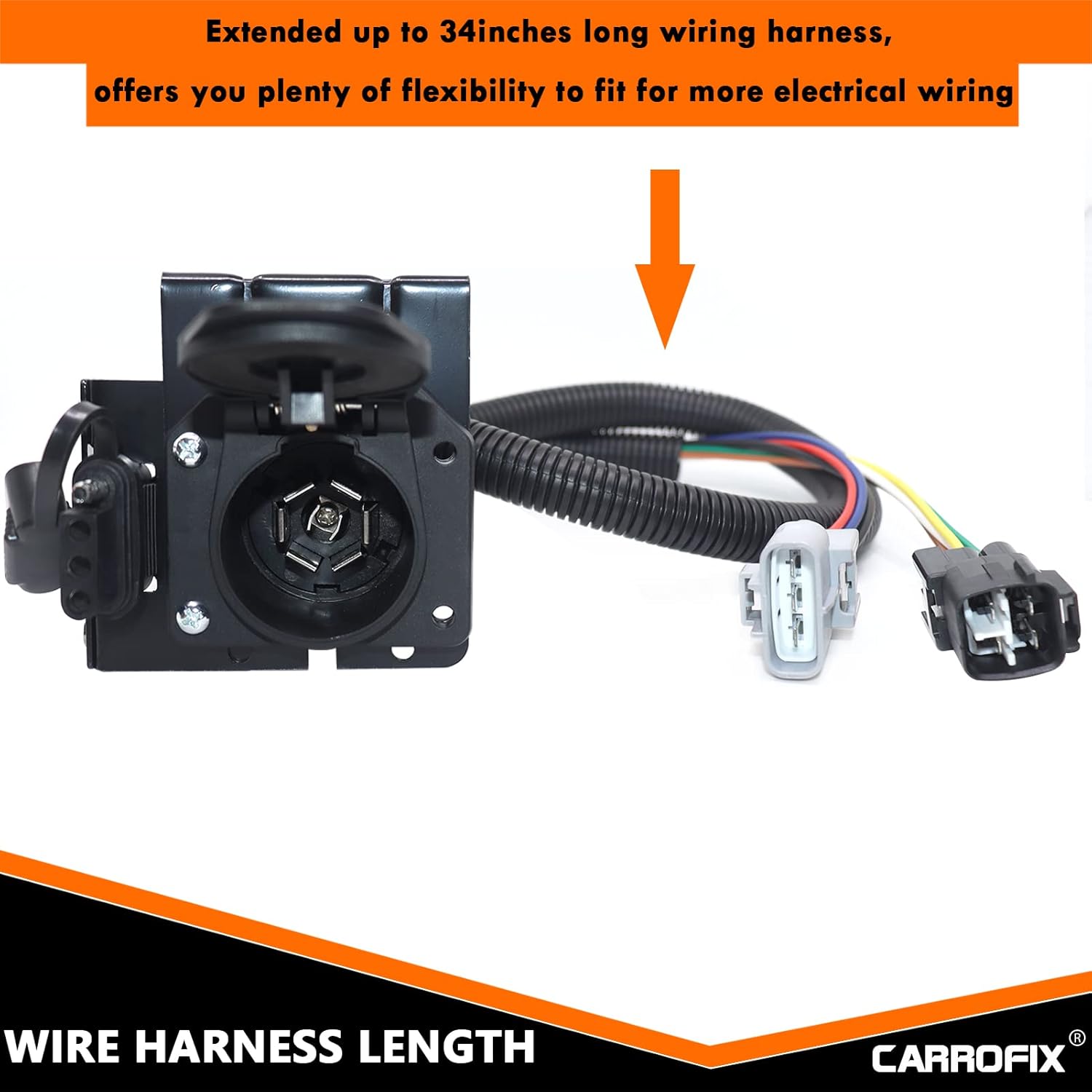 Kit de arnés de cableado de conector de remolque plano de 7 vías y 4 pines para Toyota Tundra 2003-2006 con paquete de remolque de fábrica