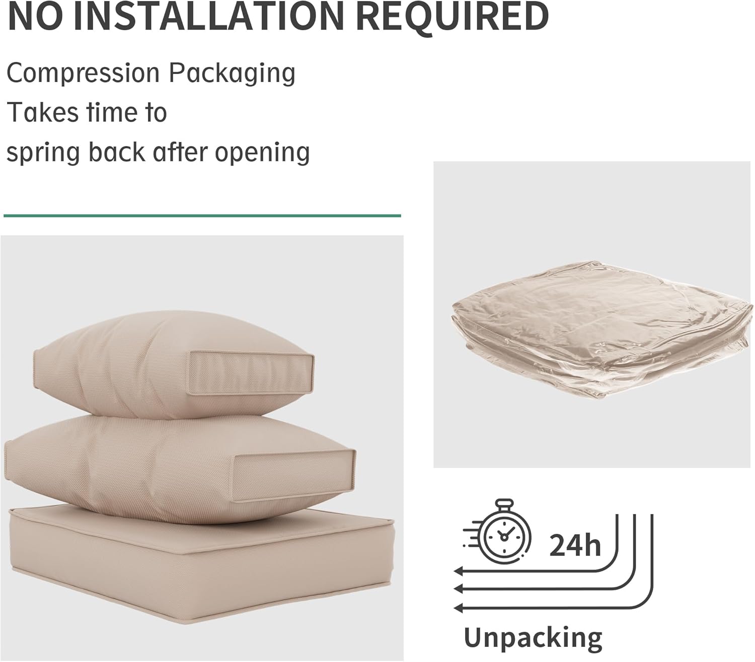 Amopatio Cojines de repuesto para muebles de patio, cojines impermeables para muebles de patio, cojines de asiento profundo, cojines de asiento de