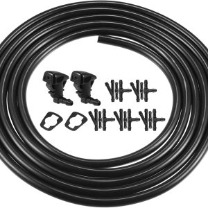 X AUTOHAUX 2 boquillas de limpiaparabrisas para Toyota Tacoma 2000-2004, manguera de 8.2ft con kit de conectores de junta, sustituye a 85381-04030 X AUTOHAUX 2 boquillas de limpiaparabrisas para Toyota Tacoma 2000-2004, manguera de 8.2ft con kit de conectores de junta, sustituye a 85381-04030