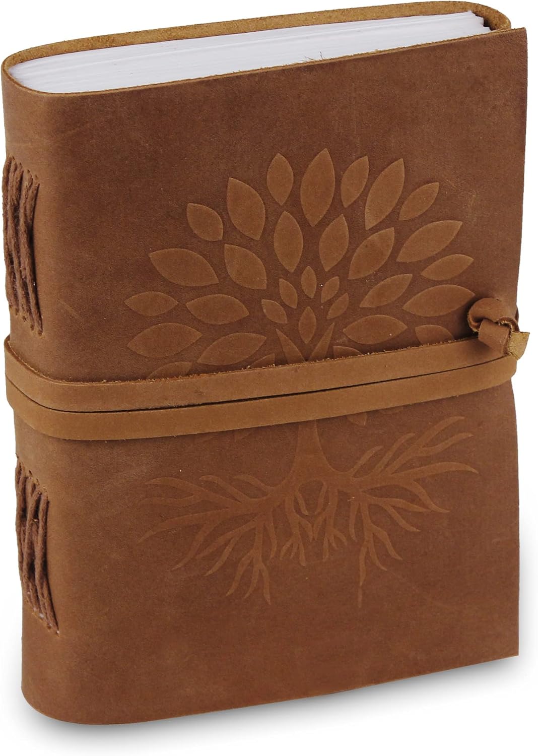 Cuaderno de escritura de diario de cuero, bloc de notas encuadernado vintage hecho a mano para hombres y mujeres, escribe en papel grueso liso,