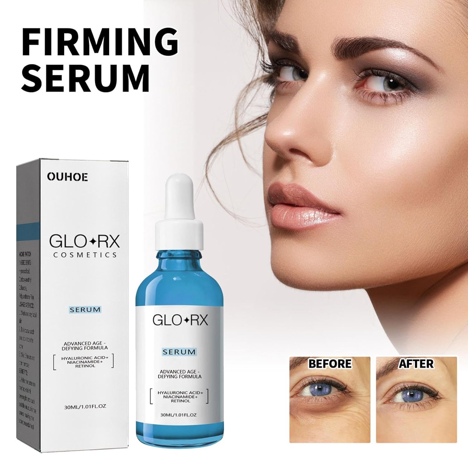 GLORX – Suero facial, suero GLO RX, suero facial de solución de stock, suero facial actualizado para todo tipo de piel, para mujeres líneas faciales