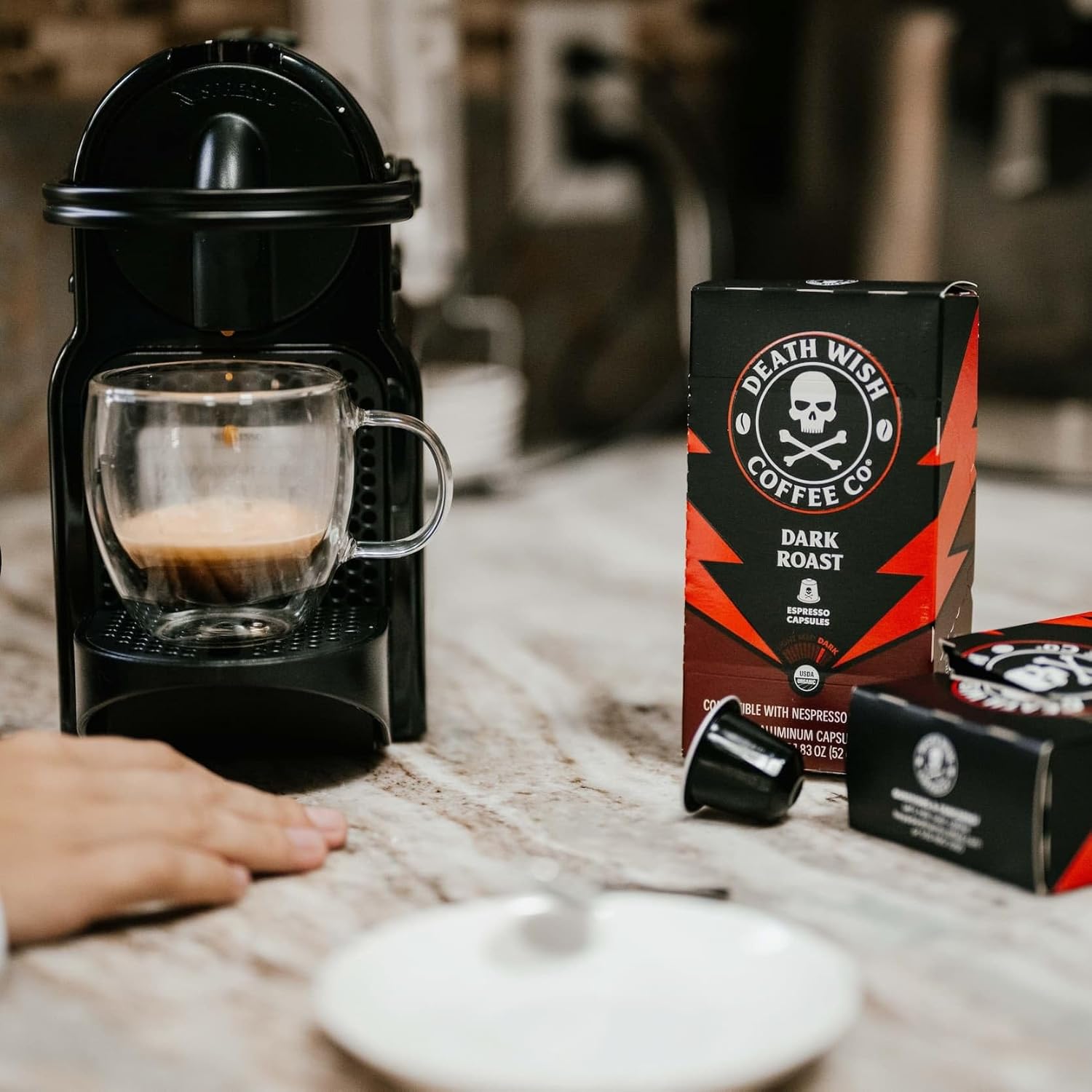 Death Wish Coffee, cápsulas de café expreso tostado oscuro, compatibles con máquinas originales Nespresso (30 unidades)