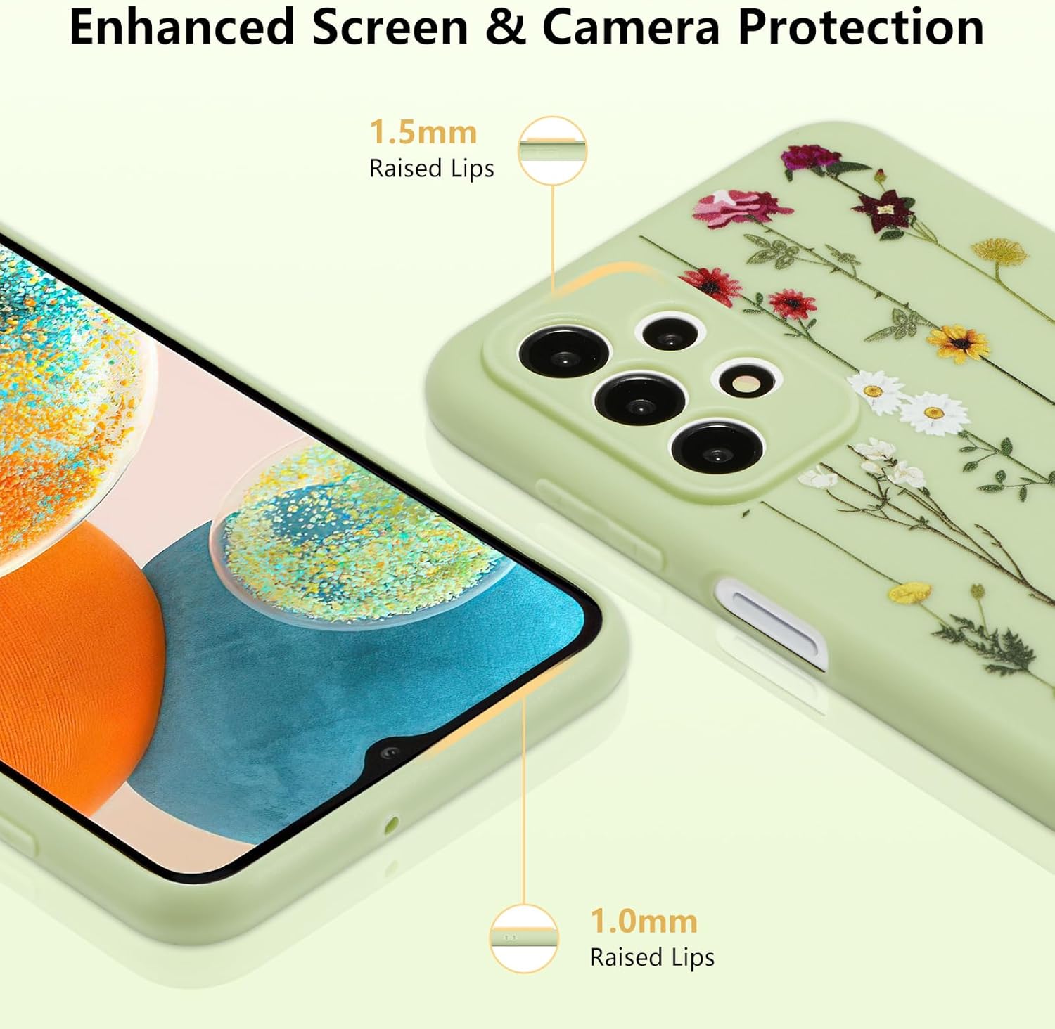 ZTOFERA Funda protectora de silicona flexible para Samsung Galaxy A23 4G5G, bonita funda protectora de silicona flexible para Samsung Galaxy A23