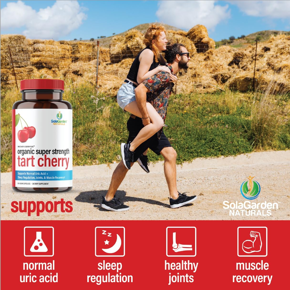 Suplemento orgánico de cereza agria Montmorency Super Strength  Concentrado 501 cultivado en los Estados Unidos  Contiene cereza orgánica