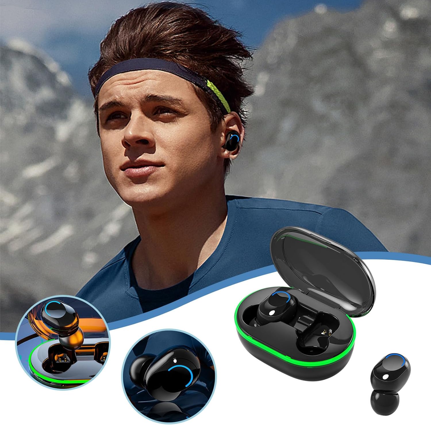 OAVQHLG3B Auriculares inalámbricos Bluetooth en auriculares 5.3 Bluetooth Auriculares inalámbricos Bluetooth Auriculares inalámbricos Auriculares