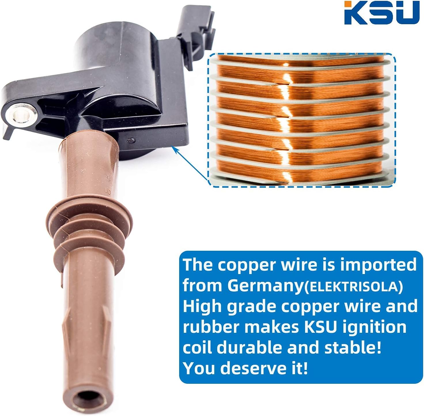 KSU Compatible con bobinas de encendido de maletero marrón 2008-2016 Ford Expedition Explorer Mountaineer Mustang F-150 F-250 F-350 Super Duty