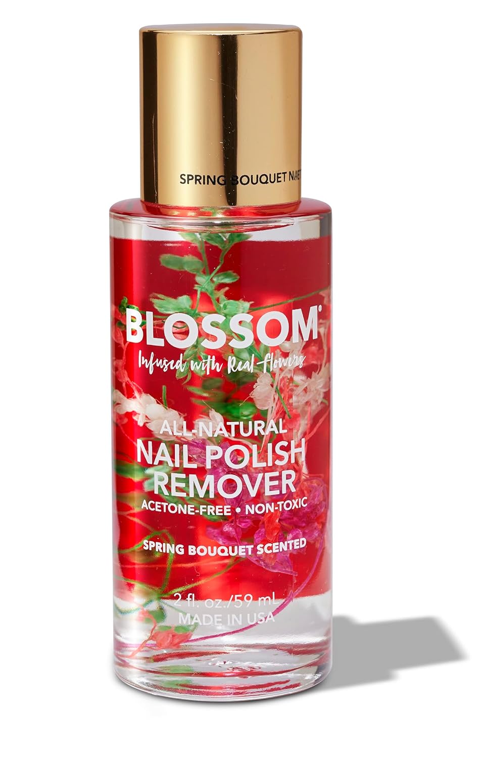 Blossom Todo natural, perfumado, orgánico a base de plantas, vegano, libre de crueldad, removedor de esmalte de uñas sin acetona, infundido con