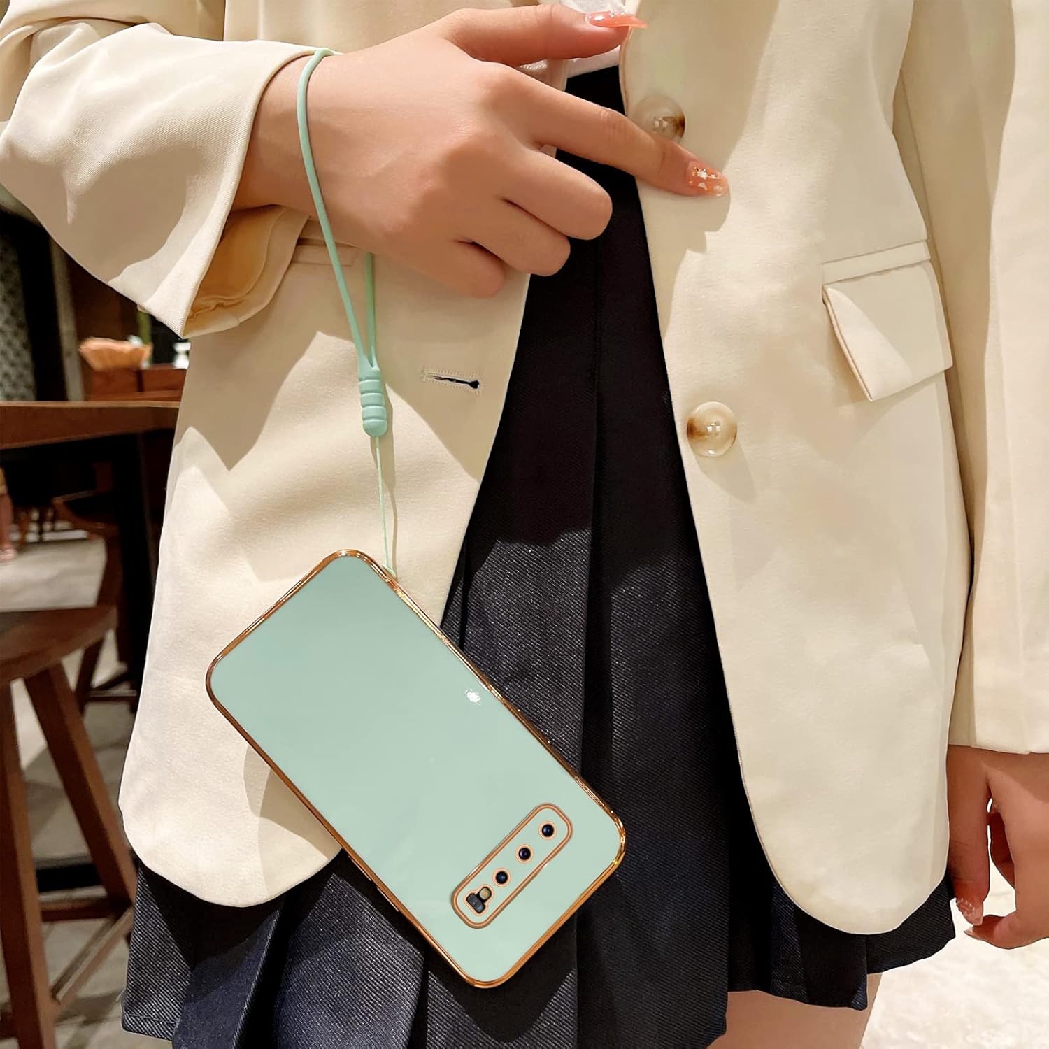 Funda para Samsung Galaxy S10, Galaxy S10 para mujer, galvanoplastia, de lujo, estética, moderna, bonita, de cámara completa, protección de TPU