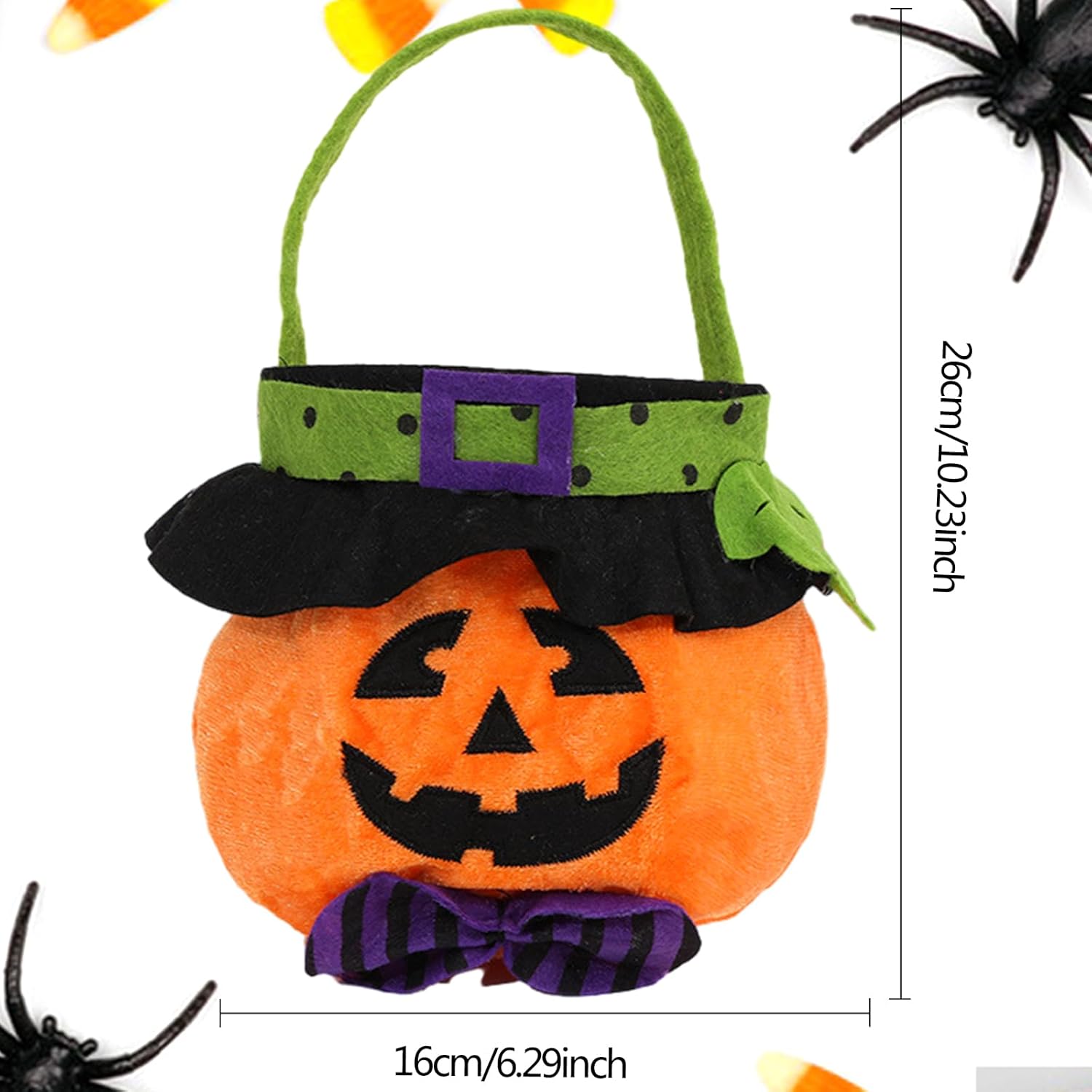 Bolsas de golosinas de Halloween para dulce o truco, bolsas de calabaza reutilizables, bolsas de lona para suministros de fiesta