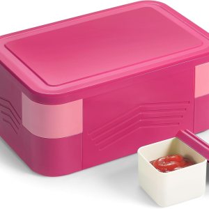 Lonchera Bento para niños, bandeja apilable a prueba de fugas, lonchera Bento de 7 compartimentos con recipientes para salsa a prueba de fugas, Lonchera Bento para niños, bandeja apilable a prueba de fugas, lonchera Bento de 7 compartimentos con recipientes para salsa a prueba de fugas,