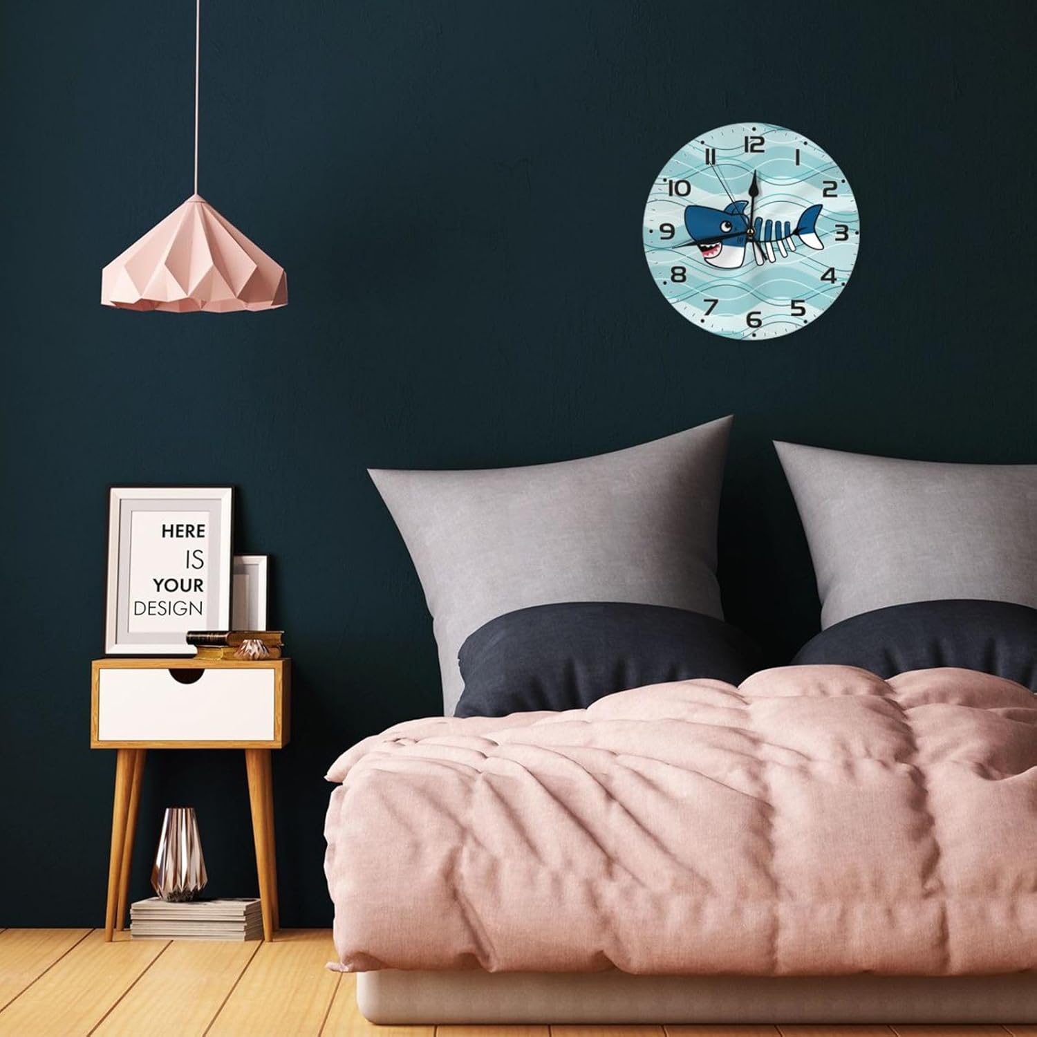 Reloj de pared para niños de 10 pulgadas, silencioso, sin tictac, fácil de leer, reloj de pared para niños y niñas, decorativo para habitación de