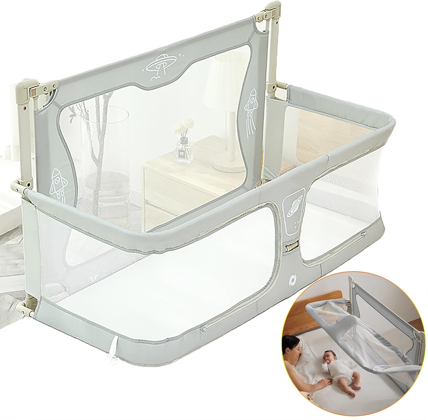 Cuna 3 en 1 para bebé, cuna de noche para bebé, para cama de bebé en cama, moisés de cama para bebé para que duerma, cuna de cama para bebé en la
