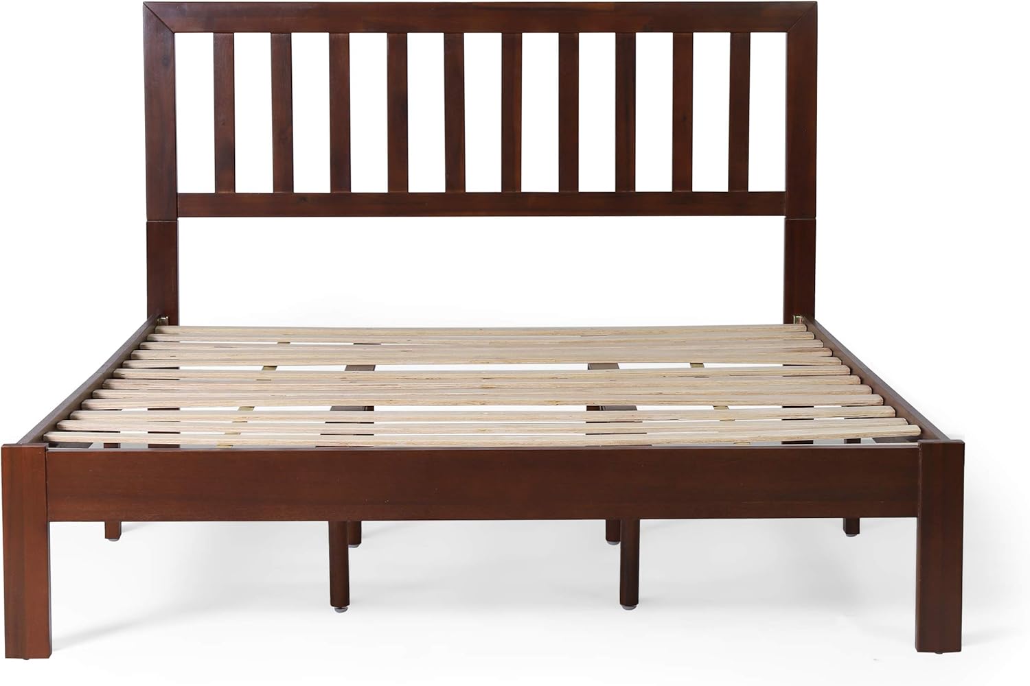 Christopher Knight Home Eunice – Plataforma de cama Queen de madera de acacia, roble oscuro