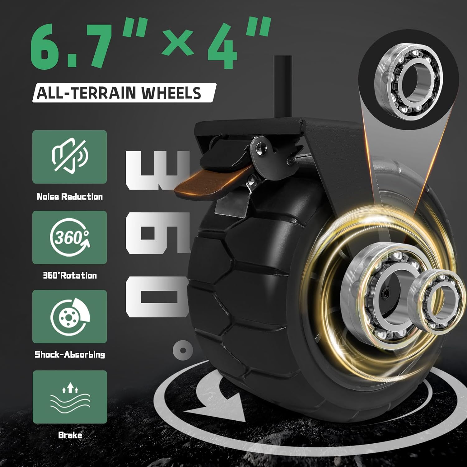 Whitsunday Plegable plegable resistente plegable utilitario camping parque Moko Wagon carro con placa de mesa de aluminio (verde-TB)