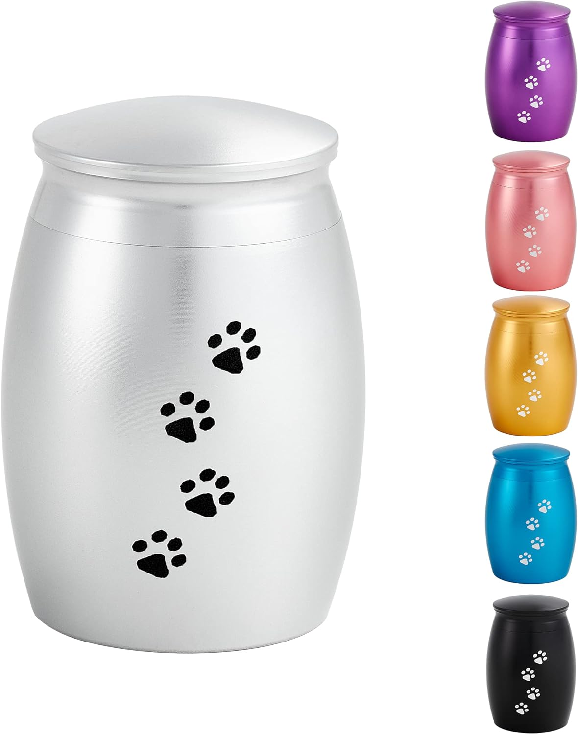 LINES ARTE Urnas pequeñas para mascotas de 2.67 pulgadas para cenizas de perro, urna pequeña para cenizas de perros o gatos, mini recuerdo plateado