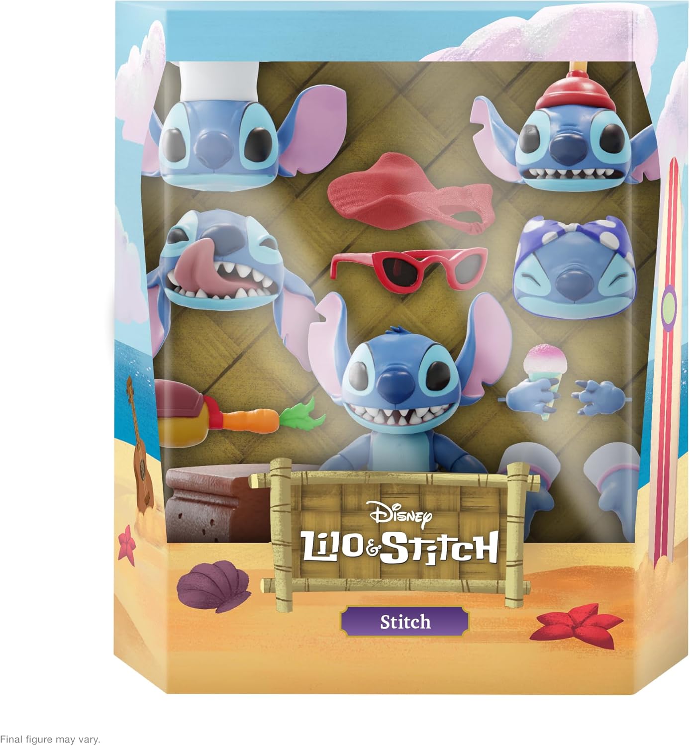 Super7 ULTIMATES! Disney Stitch – Figura de acción de Disney de 7 pulgadas con accesorios, coleccionables clásicos de Disney y juguetes retro