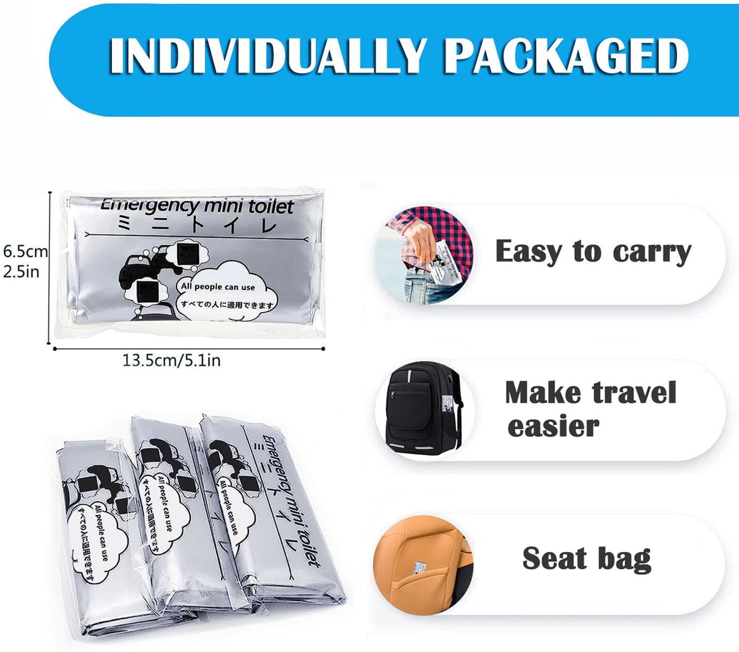 Magic Diary Bolsa de orina desechable, paquete de 81224 bolsas de orina de emergencia unisex, bolsa de orina de viaje, bolsa de orina de viaje,