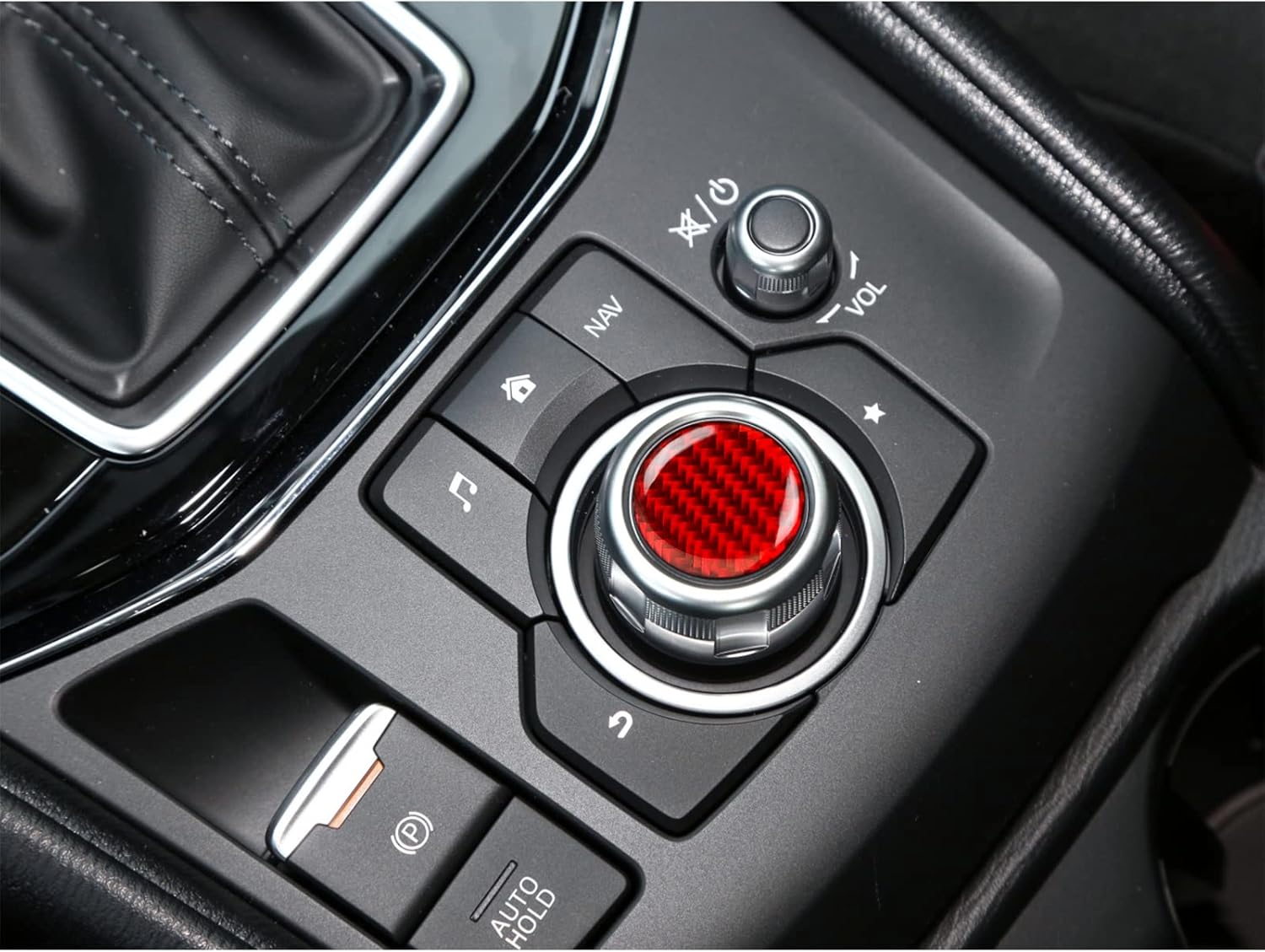 Compatible con marco de perilla multimedia, cubierta de panel de fibra de carbono, accesorio interior para Mazda CX 2017 2018 2019 2020 2021 2022 –
