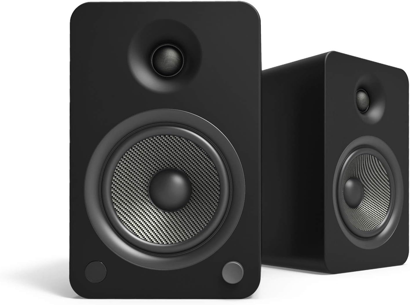 Kanto YU6MB – Altavoces de estantería de 200 W con Bluetooth, negro mate (par) SP26PL Soportes de altura fija de 26 pulgadas para altavoces de