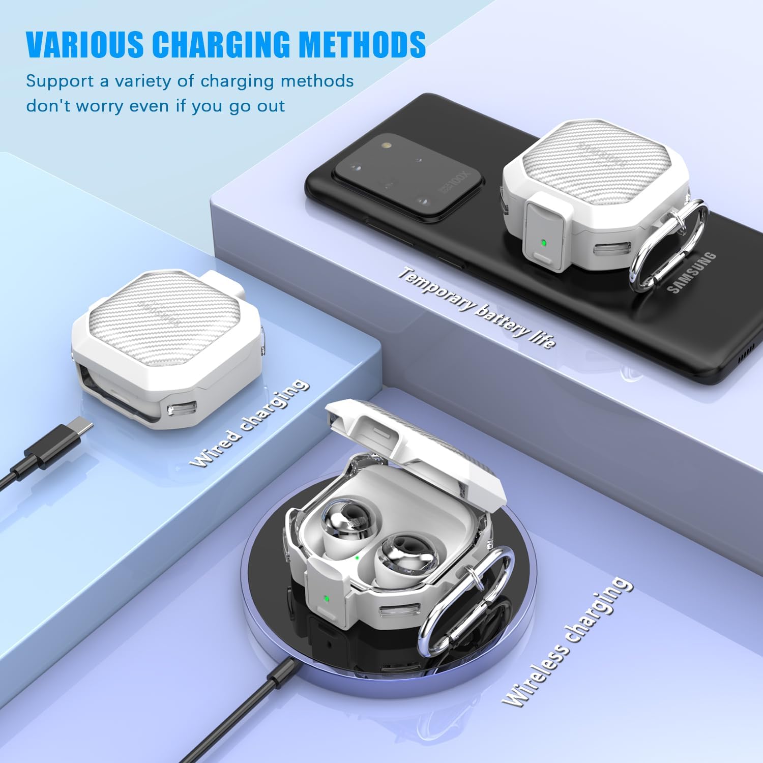 Funda de bloqueo seguro para Galaxy Buds FE (2023)  Galaxy Buds2 Pro Case (2022)  Galaxy Buds Pro (2021)  Galaxy Buds 2 (2021)  Galaxy Buds Live