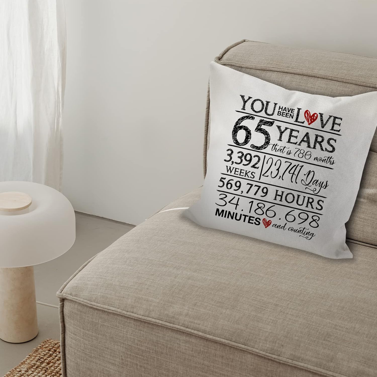Decoraciones de cumpleaños 65 para mujeres y hombres, fundas de almohada de 18 x 18 pulgadas, regalos de cumpleaños 65 para ella y él, los mejores