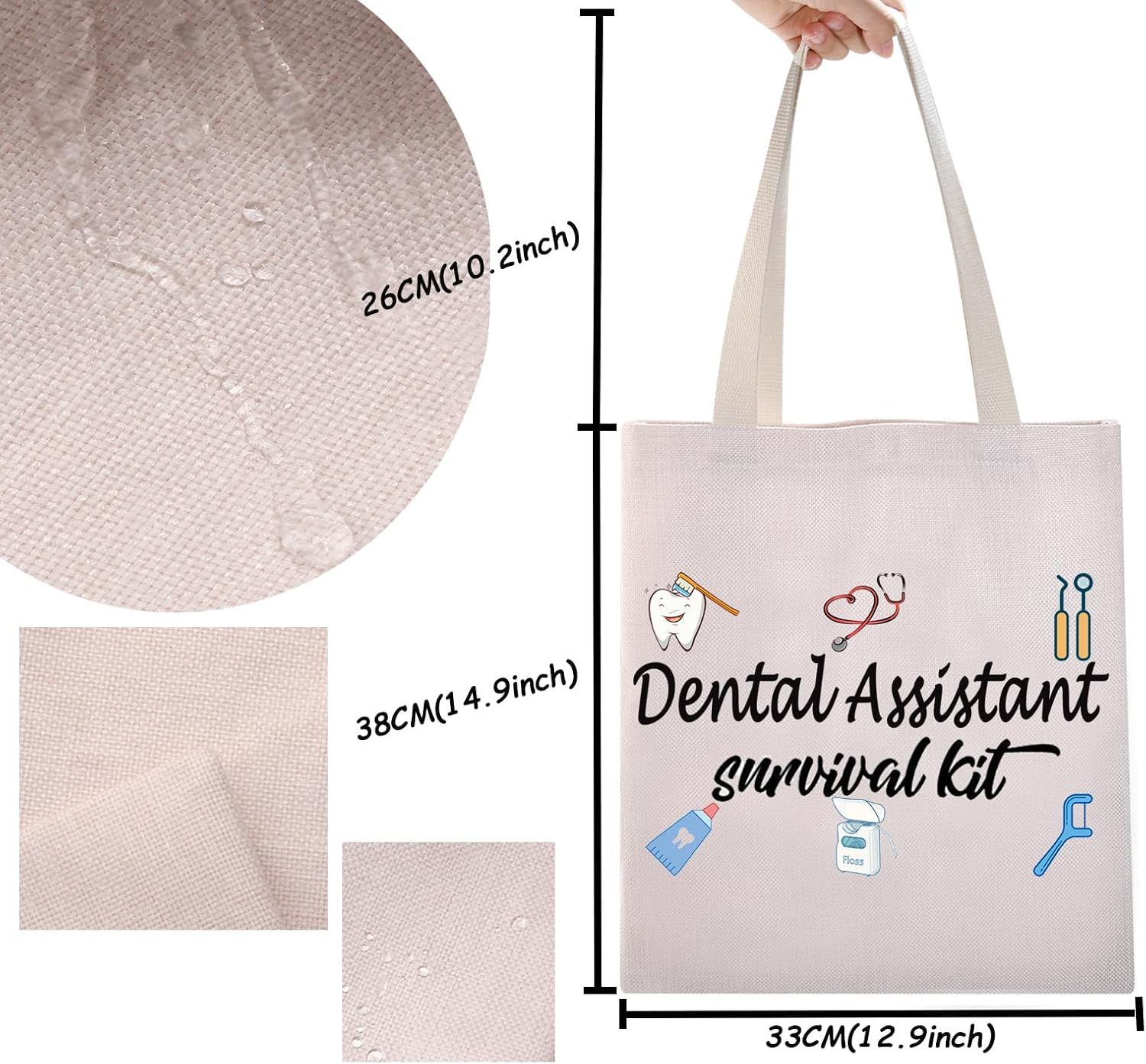 TSOTMO Regalos para asistente dental, regalos para enfermera, asistente médico, kit de supervivencia, bolsas de higienista dental, regalo, Lienzo