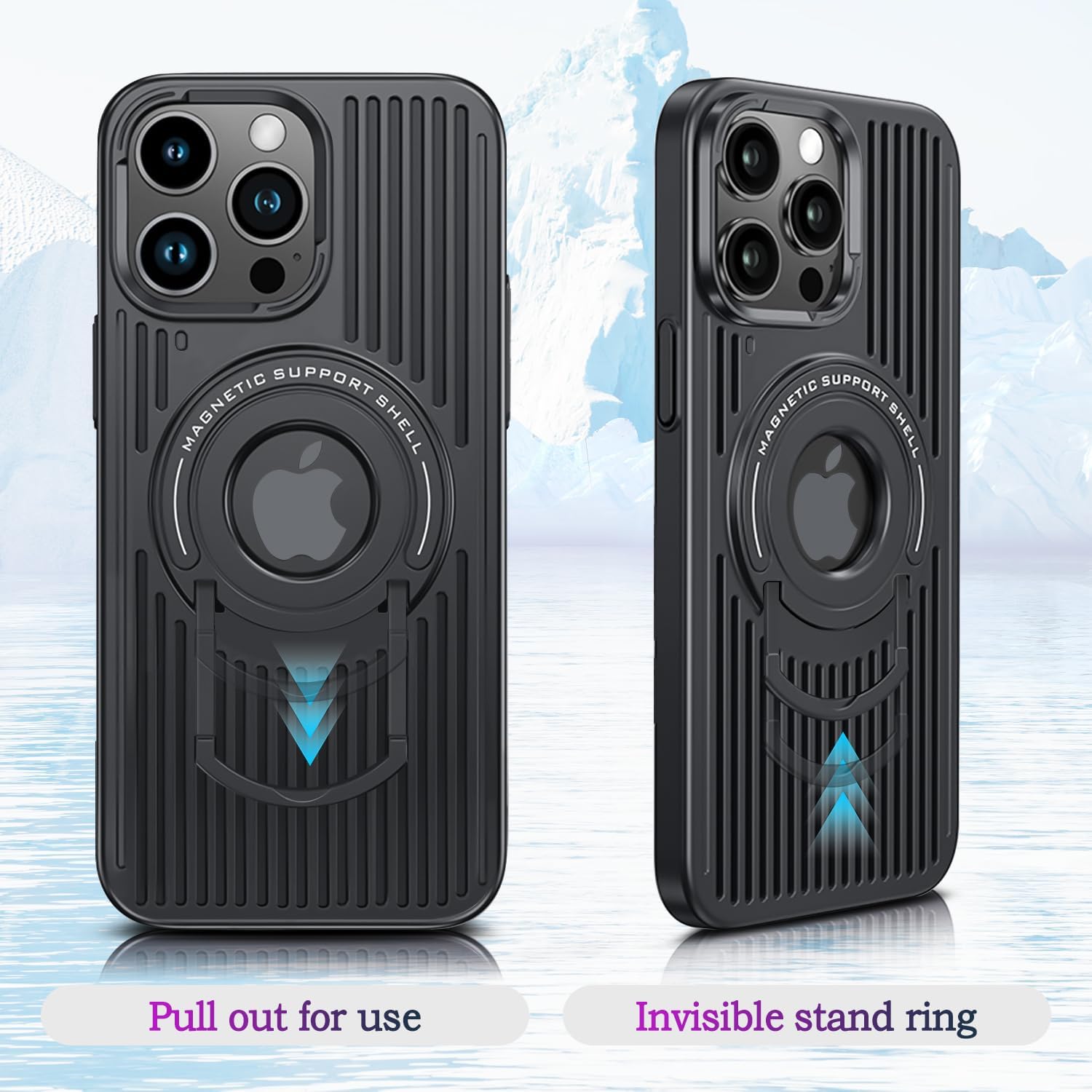 Lokyoo Funda para iPhone 14 Pro con carga inalámbrica Magsafe, disipación de calor, soporte magnético, soporte invisible integrado y soporte de