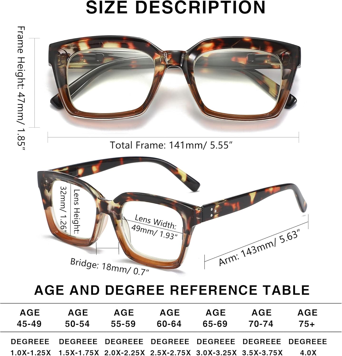 Gafas de lectura cuadradas estilo Oprah con bisagra de resorte, bloqueo de luz azul, para hombres y mujeres