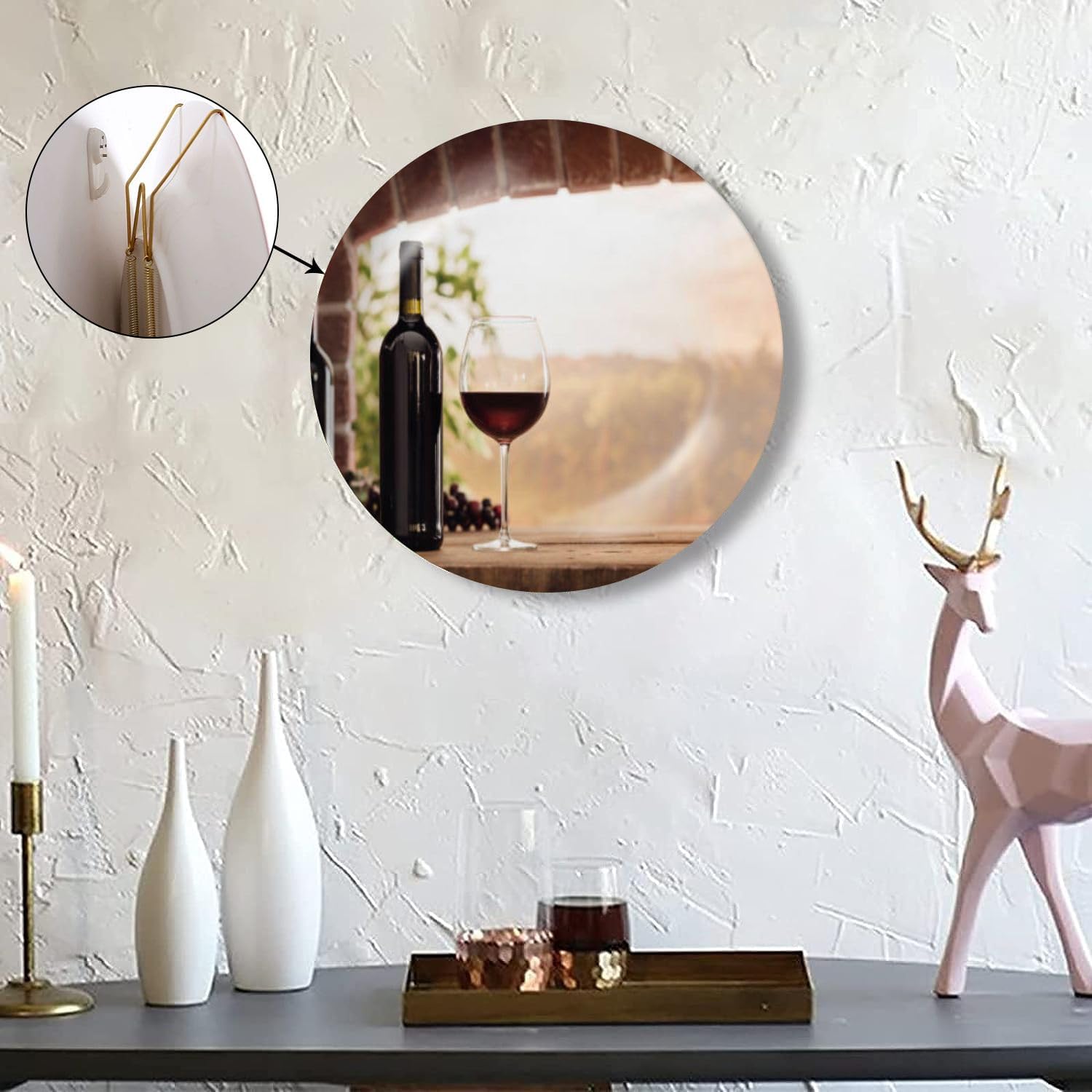 Placa de cerámica para colgar en la pared, decoración de cata de vino tinto, pintura de bodega, placa decorativa de porcelana para sala de estar,