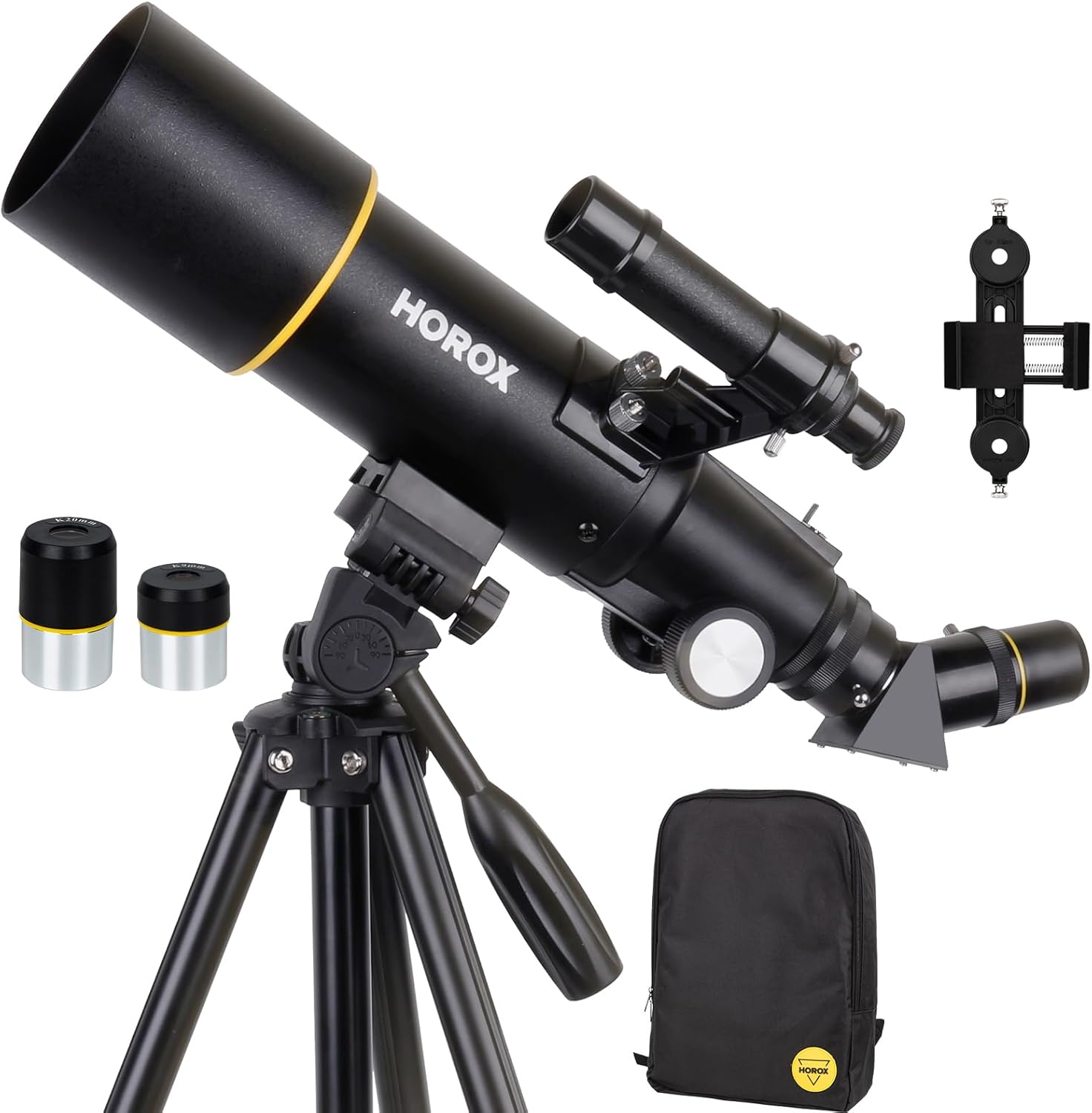 Telescopio, 2.756 in Apertura 15.748 in Telescopio Refractor para Astronomía, Telescopio para Adultos.Pro Trípode y Adaptador de Teléfono,