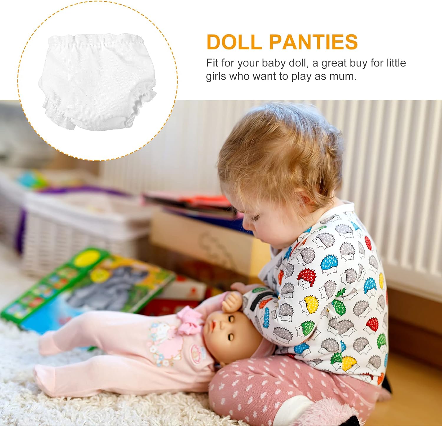12 pañales para bebé, ropa interior de muñeca americana, ropa interior de muñeca, accesorios para juegos de simulación, color blanco (2.8 x 2.8 x
