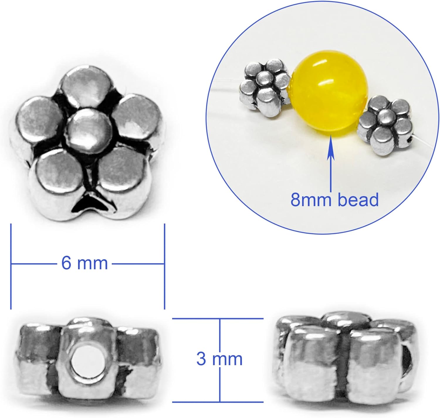 Pétalos de flores planas joyería espaciador cuentas hallazgos de joyería abalorios surtido de bricolaje accesorios para pulseras, collares,
