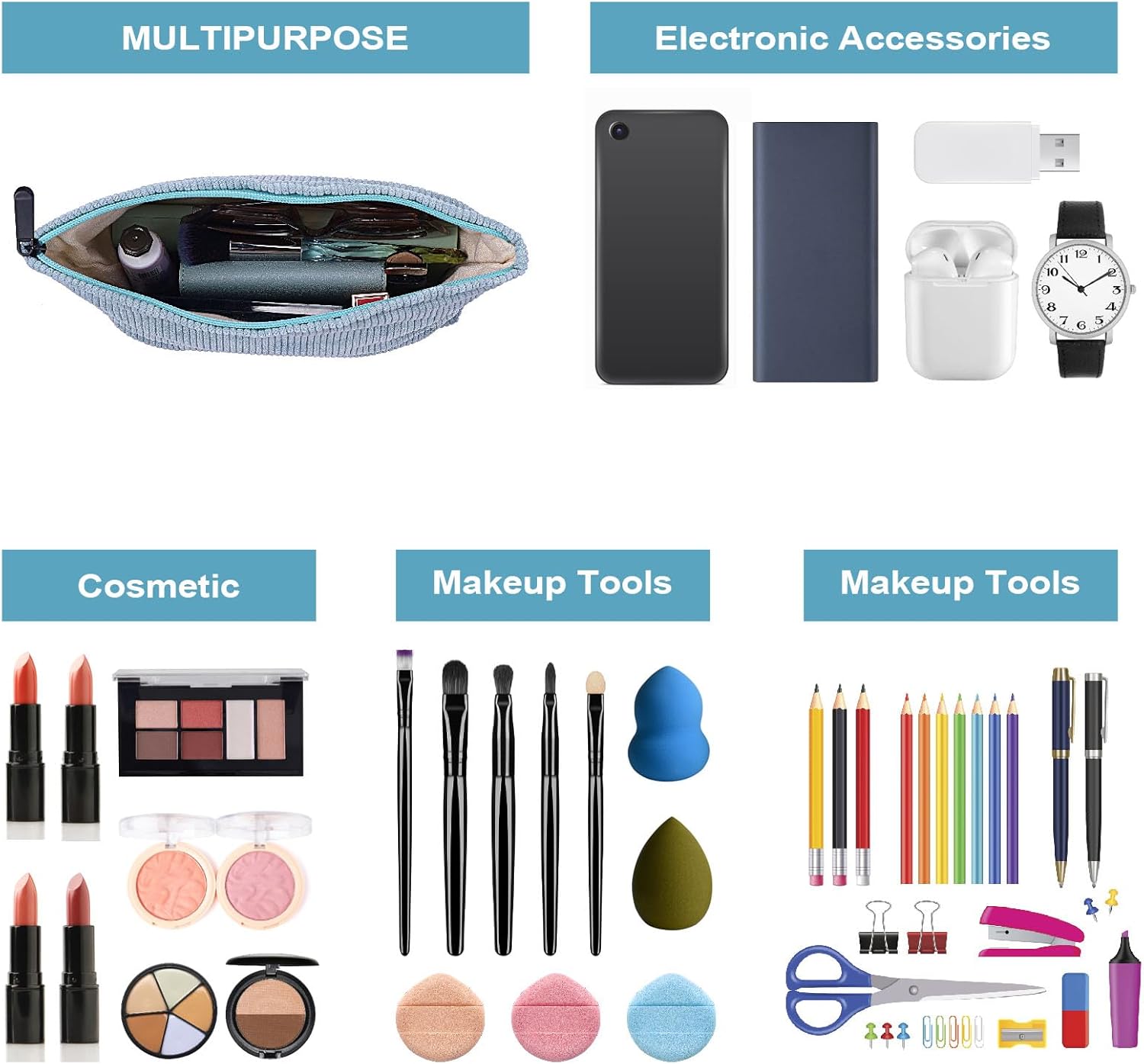 Thinp Bolsas de cosméticos, Azul, Bolsas de cosméticos