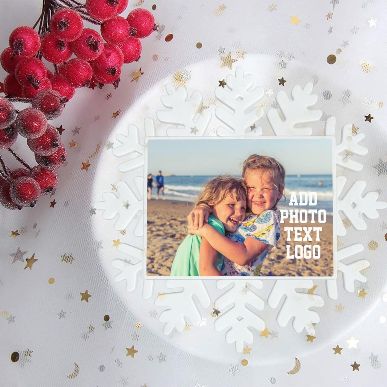 Adornos de Navidad personalizados 2023, adorno de Navidad con foto personalizada, decoración de árbol de Navidad personalizada, regalo para